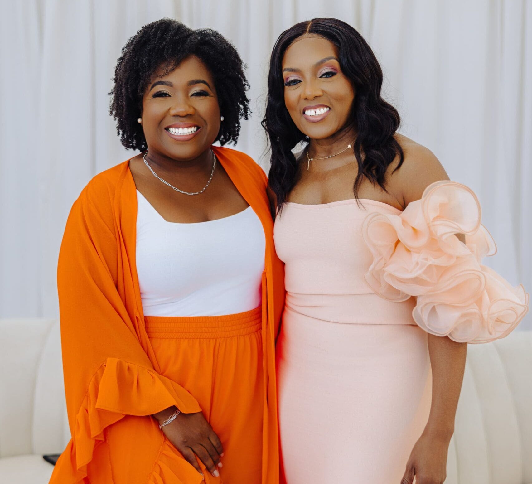Dr Charmaine Thomas with Chloe DaCosta at the recording of Episode 4 of the Menopause Rebirth Podcast.